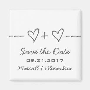 Grey Heart Equation Save the Date Magnet
