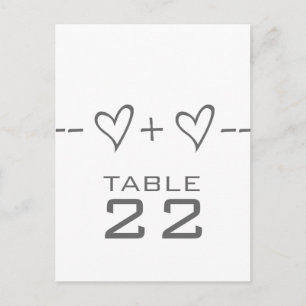 Grey Heart Equation Table Number Postcard