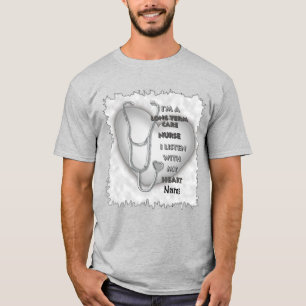 Grey Heart Long Term Care Nurse T-Shirt