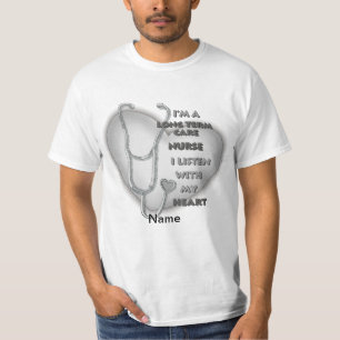 Grey Heart Long Term Care Nurse T-Shirt