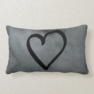 Grey Heart Lumbar Cushion
