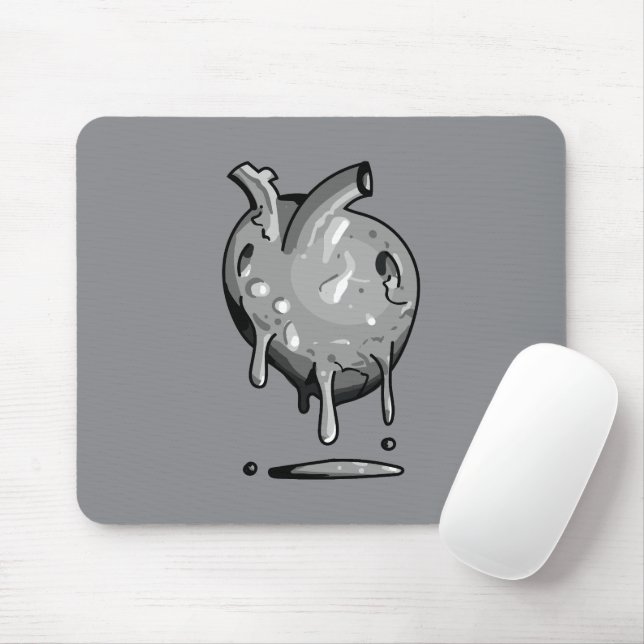 grey heart mouse pad (With Mouse)