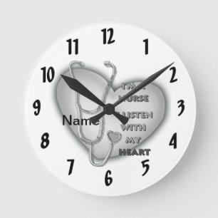 Grey Heart Nurse  clock