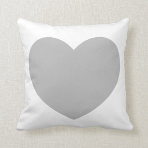 Grey Heart Pillow