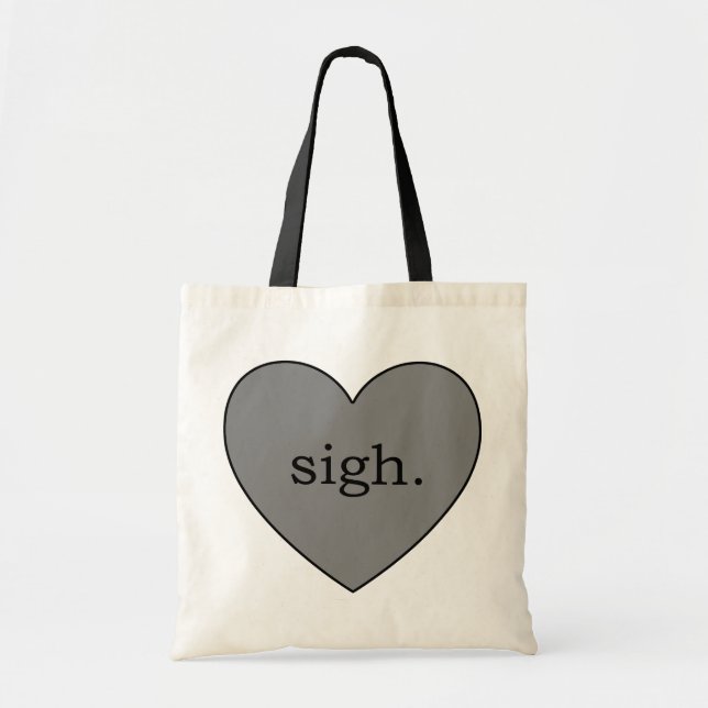 Grey Heart Sigh Tote Bag (Front)