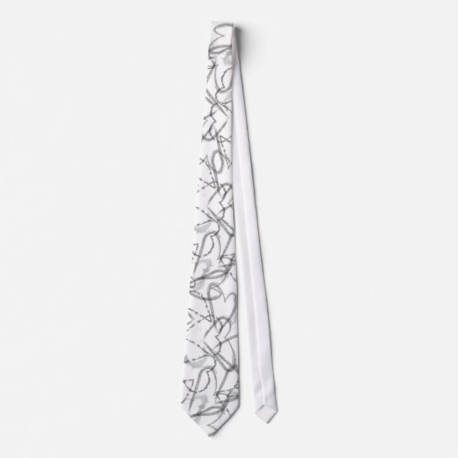 grey hearts tie (Front)