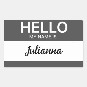 Grey Hello My Name is Employee or Event Name tag