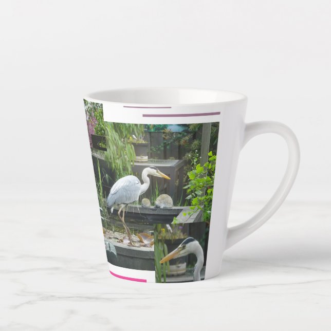 Grey Heron Design Latte Mug (Right)