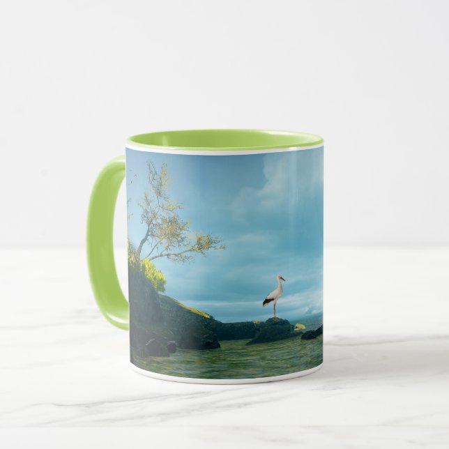 Grey Heron image for Two tone mug (Front Left)