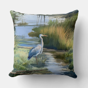 Grey Heron in a Creek Cushion
