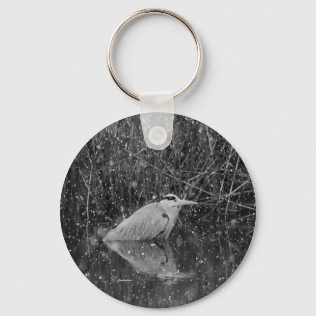 Grey Heron Keychain (Front)