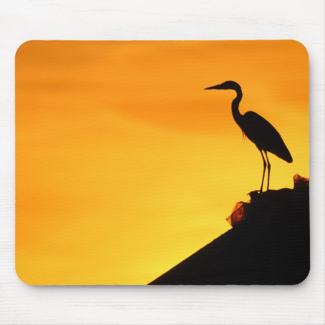 Grey Heron Mouse Pad (Front)