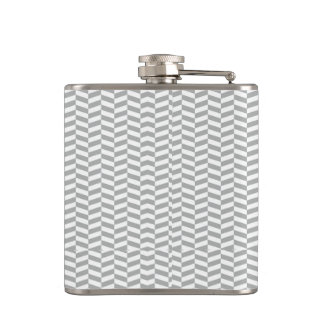 Grey Herringbone Hip Flask