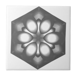 Grey Hexagon Flower Ceramic Tile