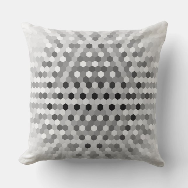 Grey Hexagons Pattern Cushion (Front)
