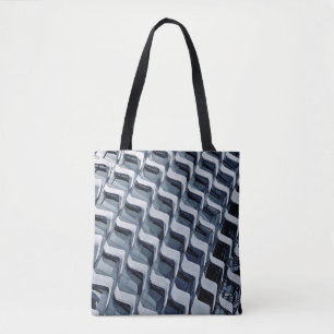 Grey high-rise building tote bag
