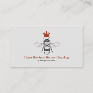 Grey Honeycomb Crown Queen Bee Business Card