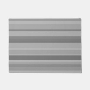 Grey horizontal stripes doormat