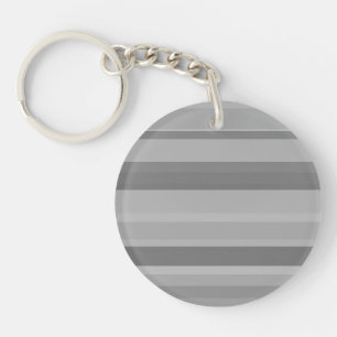 Grey horizontal stripes key ring