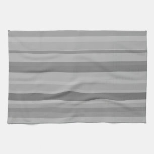 Grey horizontal stripes tea towel