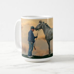 Grey Horse And Groom OTTB Coffee Mug