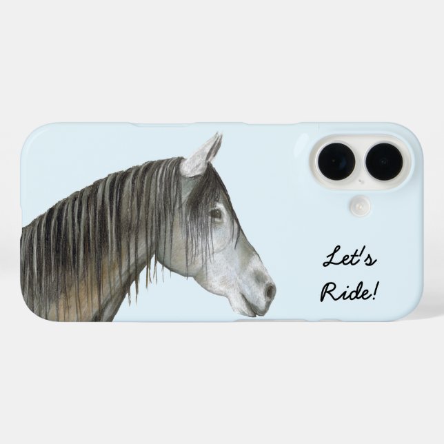 Grey Horse Case-Mate iPhone Case (Back (Horizontal))