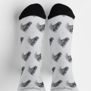 Grey Horse Design Personalised Socks
