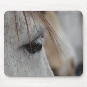 Grey Horse Eye Mouse Pad