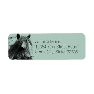 Grey Horse Head Return Address Label