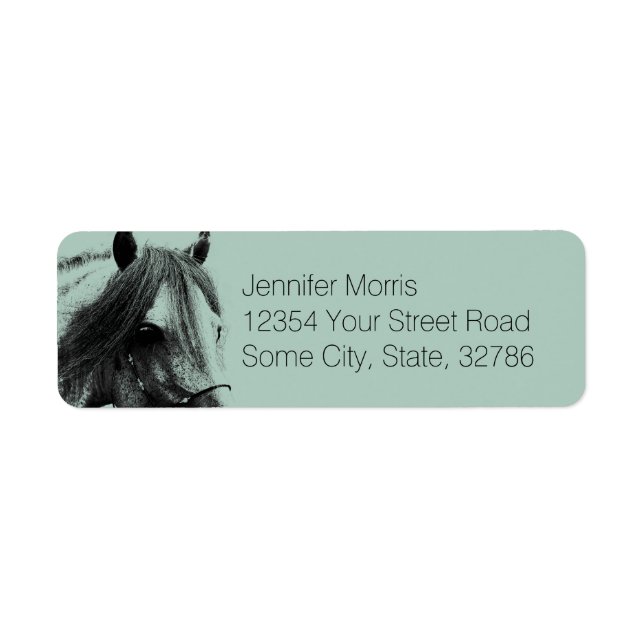 Grey Horse Head Return Address Label (Front)