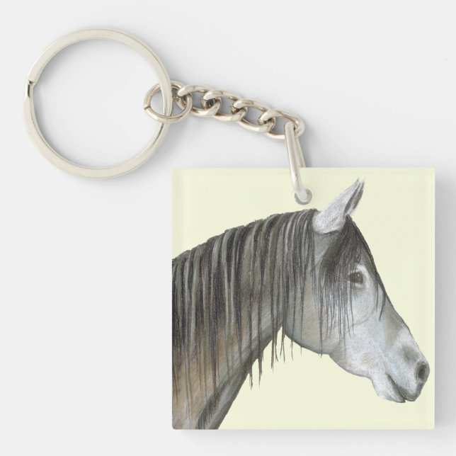 Grey Horse Key Ring (Front)
