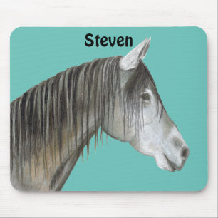 Grey Horse Mouse Pad