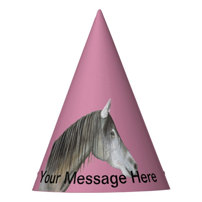 Grey Horse Party Hat (Front)