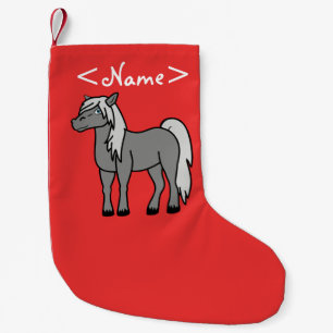 Grey Horse Small Christmas Stocking