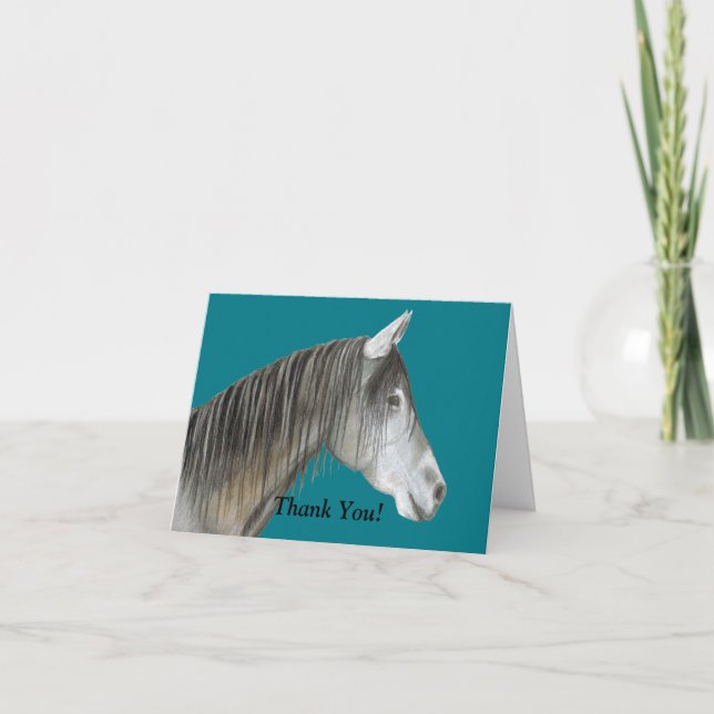 Grey Horse Thank You Card (Front)