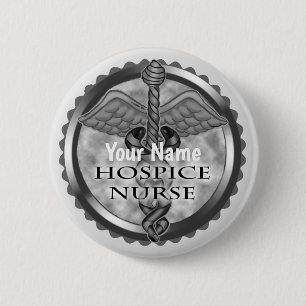 Grey Hospice Nurse pin button