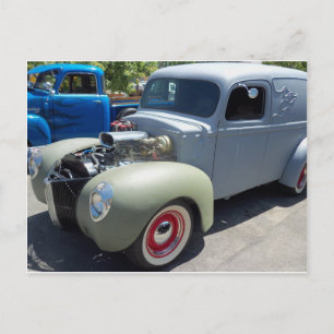 Grey Hot Rod Postcard