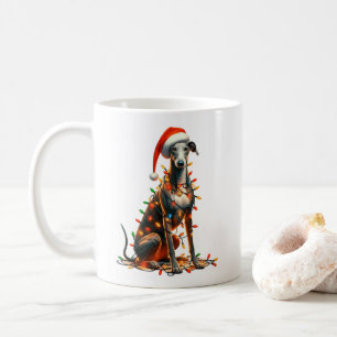 Grey Hound Dog Puppy Christmas Coffee Mug