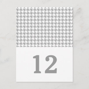 Grey Houndstooth Table Number Postcard