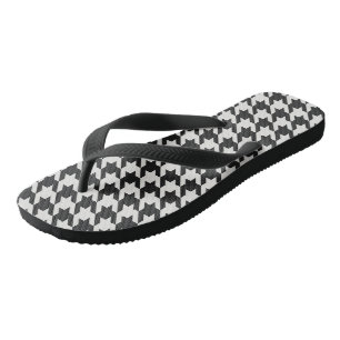 Grey Houndstooth Thongs