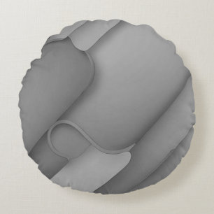 Grey Hues Modern Art Round Cushion
