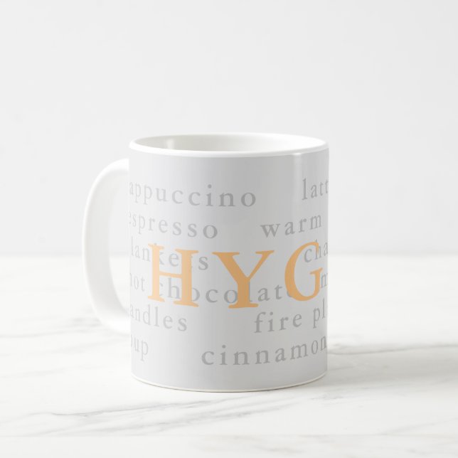 Grey hygge coffee tea mug perfect for winter (Front Left)