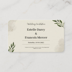Grey Illustration Modern Simple Wedding Invitation