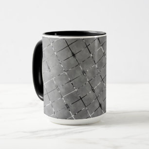 Grey image divided into rectangle, brightness wire mug