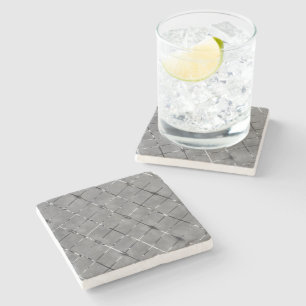Grey image divided into rectangles, bright wire stone coaster