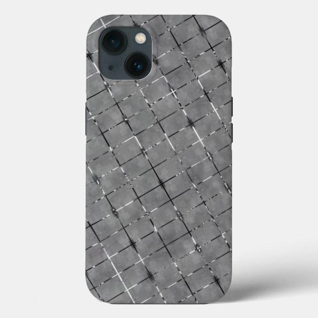 Grey image divided into rectangles, glow wire Case-Mate iPhone case (Back)