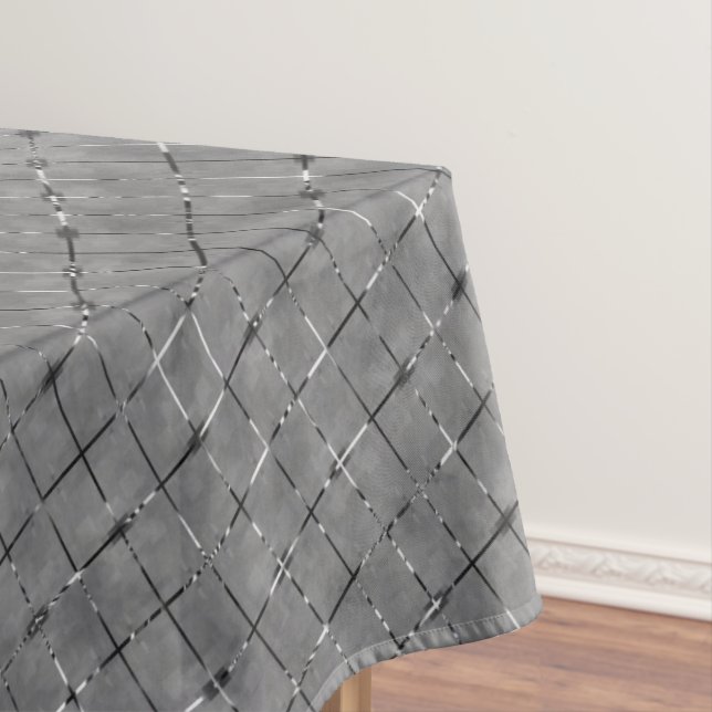 Grey image divided into rectangles, glow wire tablecloth (In Situ)