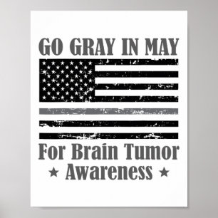 Grey In May Brain Tumour Awareness Cancer Hope Gre Poster