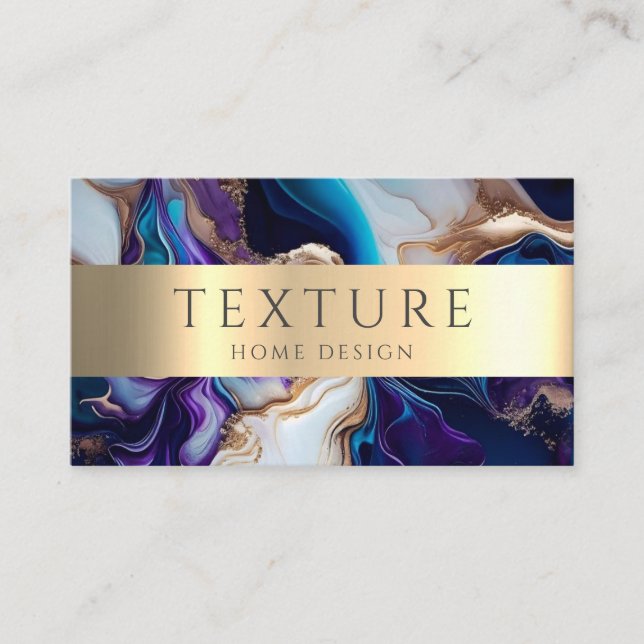 Grey Ink Pattern Marble Texture Stone Pattern Business Card (Front)