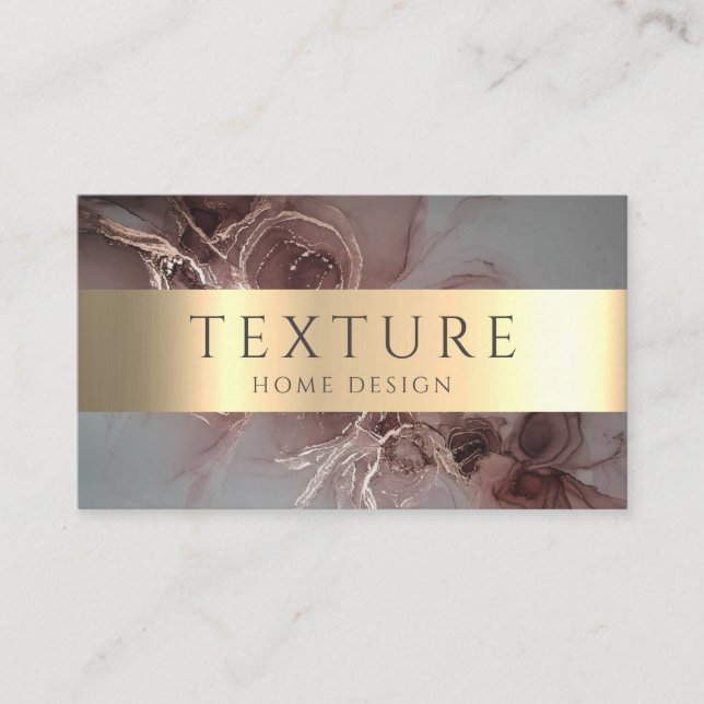 Grey Ink Pattern Marble Texture Stone Pattern Business Card (Front)